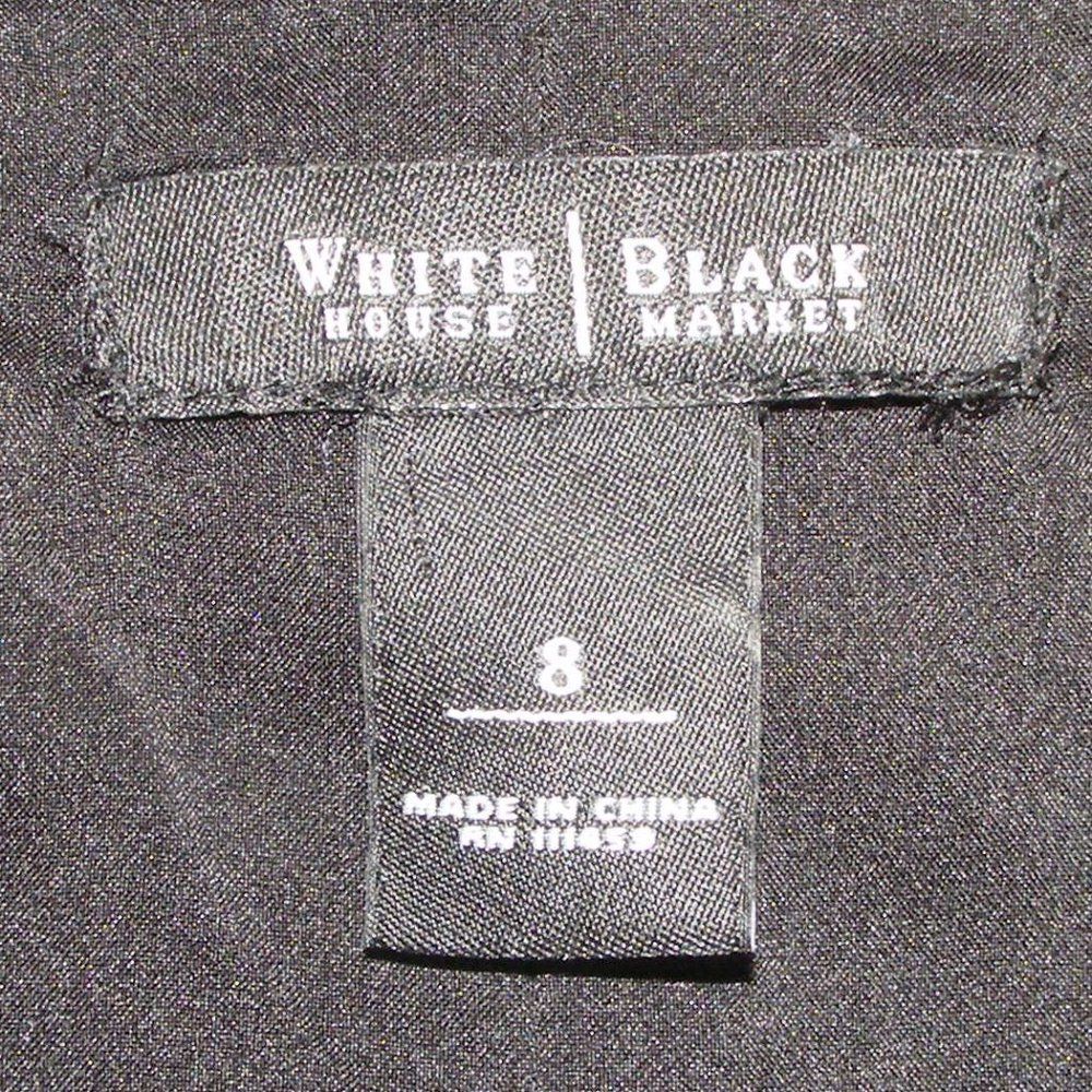 WHBM Skirt, 8, Black/Tan & Pink Floral/White Polka Dots, Ruched, Romantic,wiggle - Picture 9 of 10